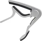 Kisangel 1Pc Aluminum Capo for Acoustic and Electric Guitars Clip Tuner for Ukulele Banjo Mandolin Durable String Tension Capo Silver Music Accessory