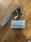 Small Lt Blue Crossbody Clutch Shoulder Bag Handbag Purse with Guitar Strap