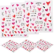 DRESSOOS 6 Sheets Heart Nail Art Sticker Manicure Holiday Nail Decals Stickers Decals Uv Stick X The Pet