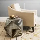 Bone inlay side table , handmade side table