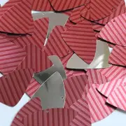 Fishscale Fin Sequin 1.5" Red Pink Corrugated Stripe Metallic
