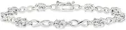 [B. BRILLIANT] Sterling Silver Genuine, Created or Simulated Gemstone Oval Polished Infinity Classic Tennis Bracelet