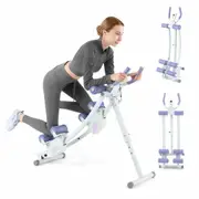 Costway Adjustable Abdominal Machine Core AB Workout Equipment w/LCD Monitor Waist Trainer Fitness Purple