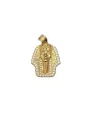 10k Gold Pharaoh Head Charm Pendant