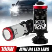 2X H4 Bi-LED Projector Lens Hi/Lo Headlight Mini Bulbs 100W 50000Lm Retrofit LHD (for: Mini)