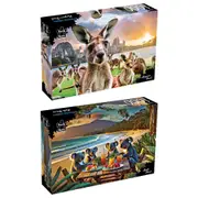 2pc Puzzle Master Kangaroo Park and Koala Picnic Kids Puzzle Set 70x50cm
