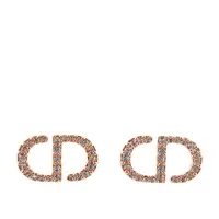 在飛比找誠品線上優惠-【Dior 迪奧】CD Logo 水晶及金屬針式耳環(玫瑰金