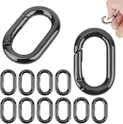 [NQEUEPN] 12 Pcs Carabiner Clip, Mini Carabiner Clip for Keys Heavy Duty Spring Snap Hook Small Metal Spring Oval Rings Round Carabiner for Outdoor Camping Hiking Fishing Key Chain