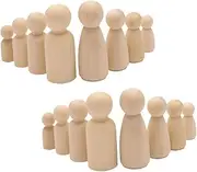 SEWOART Wooden Dolls Craft Kit 50 Unfinished Dolls for Boys and Girls Smooth Surfaces for Painting Decorating