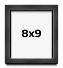 8x9 Shadow Box Frame Grey Charcoal Black | 0.875 Inches Deep | Solid Wood Shadow
