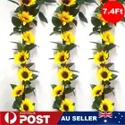 Artificial Sunflower Garland Fake Flower Ivy Leaf Vines Plants Garden Decoration