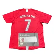 CRISTIANO RONALDO SIGNED MANCHESTER UNITED 2007-09 HOME SHIRT ICONS COA