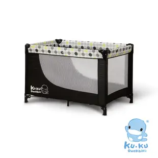 KUKU 酷咕鴨 小圈圈遊戲床 摺疊嬰兒床 (附蚊帳、收納袋、床墊)