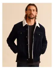 [Maddox] Kiruna Cord Sherpa Jacket in Navy