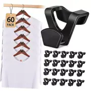 Space Saving Hanger Hooks Clothes Hanger Connector Hooks, Heavy 60 Pack Black