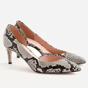 J Crew NWB $228 Lucie D’Orsay Pumps in Snake-Embossed Leather | Sz 6.5 | Italy
