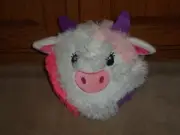 NEW, Furry Friends Plush Cow Ball Stuffed Animal, 9IN