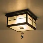 Motion Sensor Outdoor Ceiling Light, Flush Mount Ceiling Light Fixture with A...