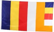 OFFSCH Polyester Buddha Flag Vibrant Buddhism Flag for Blessing Durable Decorative Bunting for Temple Use for Spiritual Events and Photography