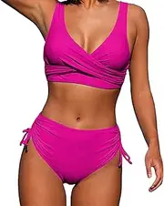 [Generic] Bra Swimsuit Summer Two Piece Swimsuit Sexy Bikini Striped Bandage Swimwear Swimsuits Elegant Slim Top Short Swimsuit Boys Swim Trunks Size 16/18