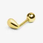 14k Solid Gold Small Water Drop Stud Earring, Tiny Lobe Helix Cartilage Piercing