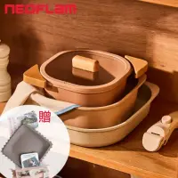 在飛比找momo購物網優惠-【NEOFLAM】FIKA 陶瓷塗層鍋具七件組 可拆式把手(