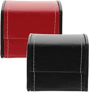 MOBUTOFU 2pcs PU Watch Case Elegant Storage Box for Single Watch Display for Home Use Travel Shop Decoration present Box Enthusiasts