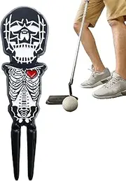 Divot Repair Tool - Skull Shape Ball Marker - Zinc Alloy Accessories Portable Golfing Supplies for Men Women Turf Collector Court