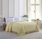 Beatrice Home Fashions Medallion Chenille Bedspread, Full, Yellow