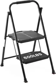 600Lbs 2 Step Ladder,Folding Step Stool with Wide Anti-Slip Pedal, Lightweight S