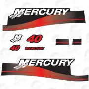 Mercury 40 Sticker Decals Outboard Engine Graphic Kit Sticker Blue OR Red
