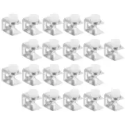 20 Pcs Glass Bracket Fixed Support Wire Shelf Brackets Wall Mount Clamp