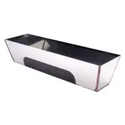 14 in. Stainless Steel Mud Pan with Non-Slip Grip and Rounded Edges