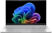 [ASUS] Vivobook S 15 Laptop; Copilot+ PC, 15.6” 3K 120Hz OLED Display, Qualcomm Snapdragon X Elite X1E-78-100 12-Core Processor, 16GB RAM, 1TB SSD, Windows 11 Home, Cool Silver, S5507QAD-PS96
