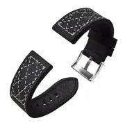 Anbeer Leather Watch Band Quick Release， 18mm Watch Strap Repalcement Bracelet