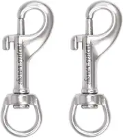 SHONAN 2.75 Inch Swivel Eye Snap Hook, 2 Pack Marine Grade Scuba Bolt Snap, Sing