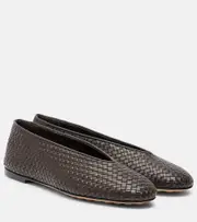 [Bottega Veneta] Bottega Veneta Rosa woven leather ballet flats AU 7.5 brown
