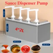 Stainless Steel Sauce Pumps Dispenser 4*2L for Seasoning & Condiment Storage AU