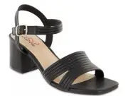 Mia Amore Striking Women's Heeled Sandals Black Retro NIB Size 9 Summer Business
