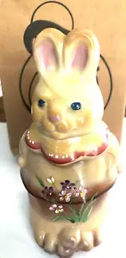 FENTON Slag Glass BUNNY RABBIT Candy Container Trinket Box Donna Robinson