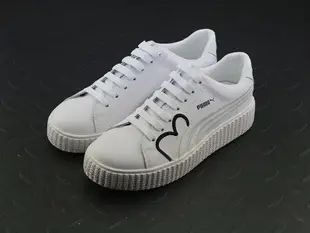 PUMA Cleated Creeper Suede 厚底 白黑 休閒運動女鞋