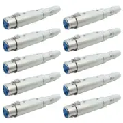 10 Pcs XLR 3 Pin Female to 6.35mm 1/4" Female Stereo Audio Mic Adapter Converter