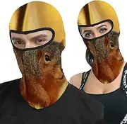 Rainnights Personalise Cycling Full Masks Riding Hood Printed Animal Sly Fox Cute Meadow for Unisex Mens Womens Boys Girls Teeny Cross-c