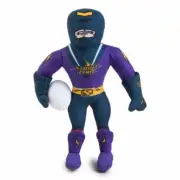 125153 MELBOURNE STORM NRL TEAM MASCOT PLUSH TOY CHARACTER WITH FOOTBALL 27CM