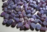 40ct HEXAGONAL PURPLE - PINK SAPPHIRE rough NATURAL FORMED RAW CRYSTAL LOTS