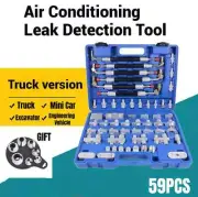 59PCS Truck Excavator Air Conditioning Repair Tool Kit Detector Leak Detection