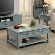 TJ Amelia Coffee Table with 2 drawers and shelf Shabby Chic Finish