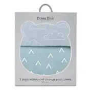 2PK Bubba Blue 48x82cm Nordic Waterproof Change Mat Cover Baby 0-12m Sky/Mint