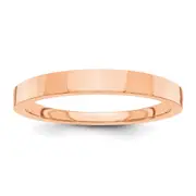 Solid 18K Rose Gold 3mm Tapered Polished Men's/Women's Wedding Band Ring Size 5