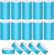 200Pcs Paper Wristband, BetterJonny Disposable Fluorescent Color Wrist Straps Blue Identification Wristbands with Mark Number Admission Bands Waterproof Paper Bracelets Wristbands for Events Party Bar